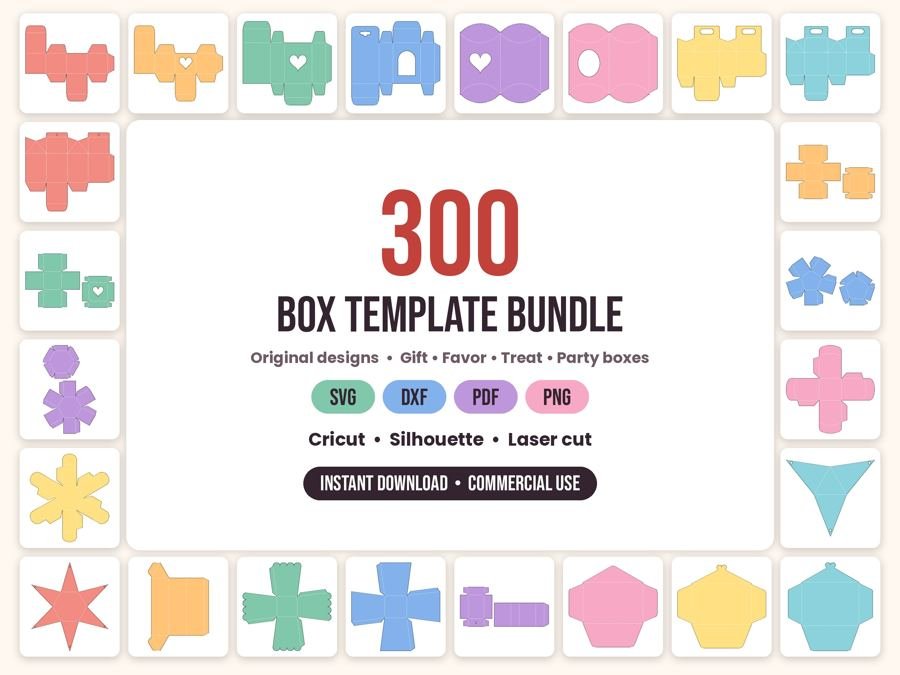 300 Box Template Bundle preview