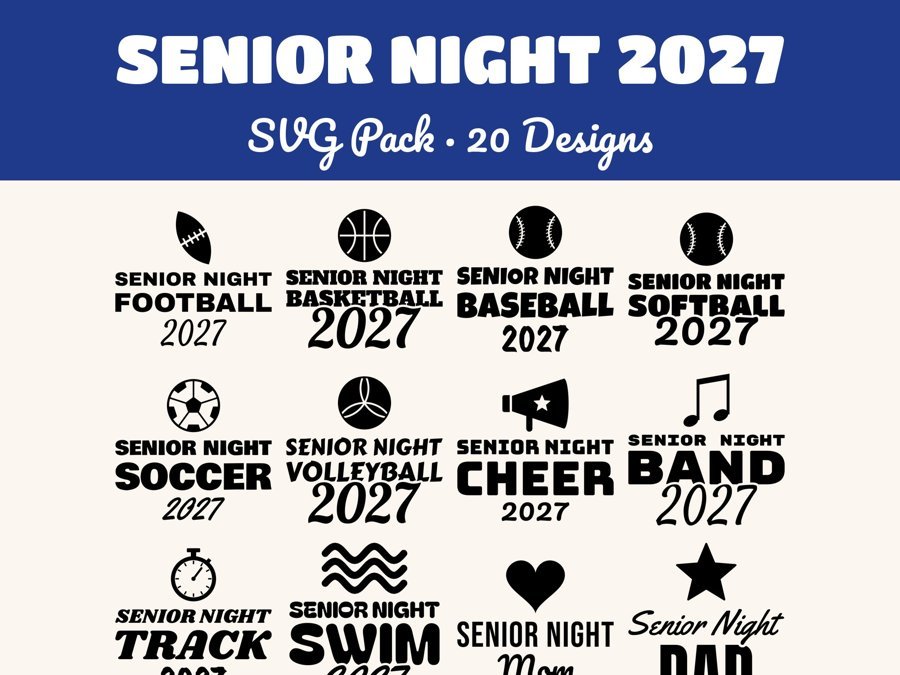 20 Senior Night 2027 SVGs preview